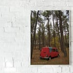 Pine Trees and a red van high quality 1