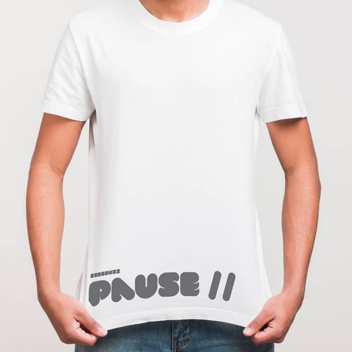 Top guality pause T-shirt with fabric effect