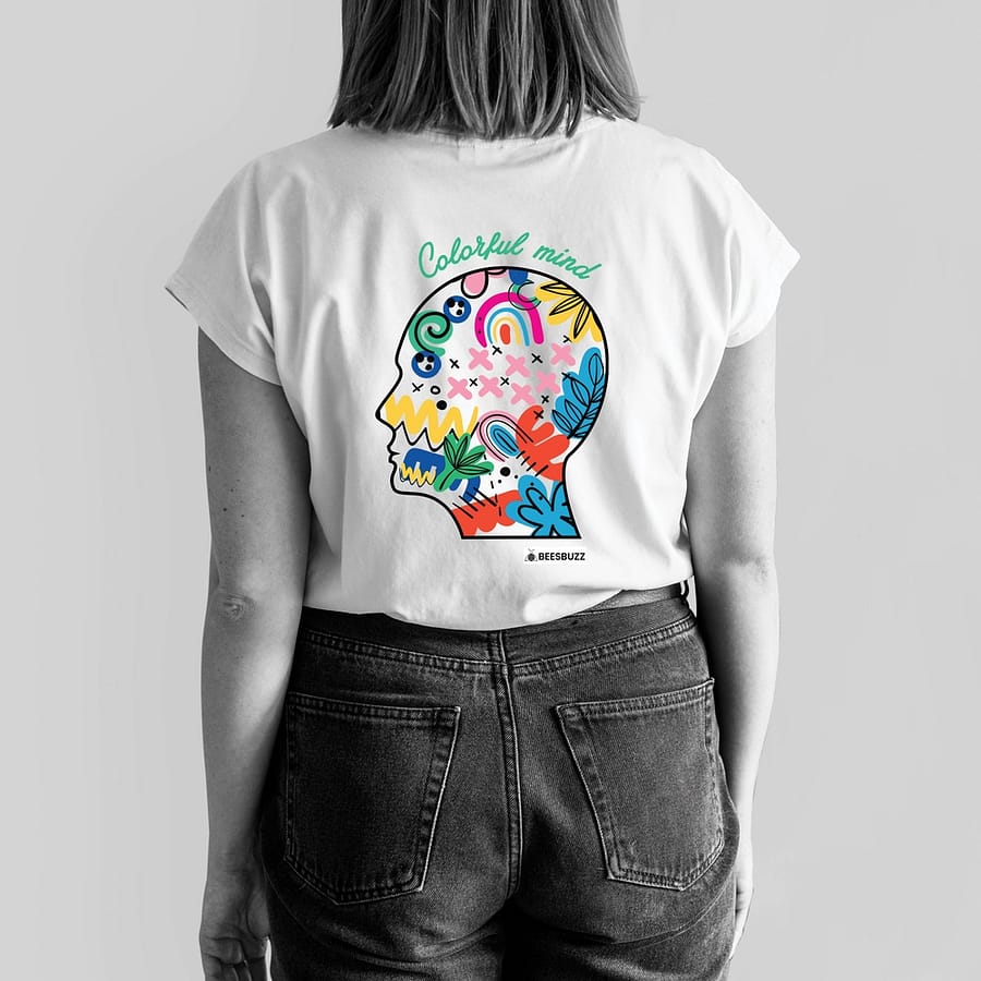 Women's t-shirt "colorful head" high quality