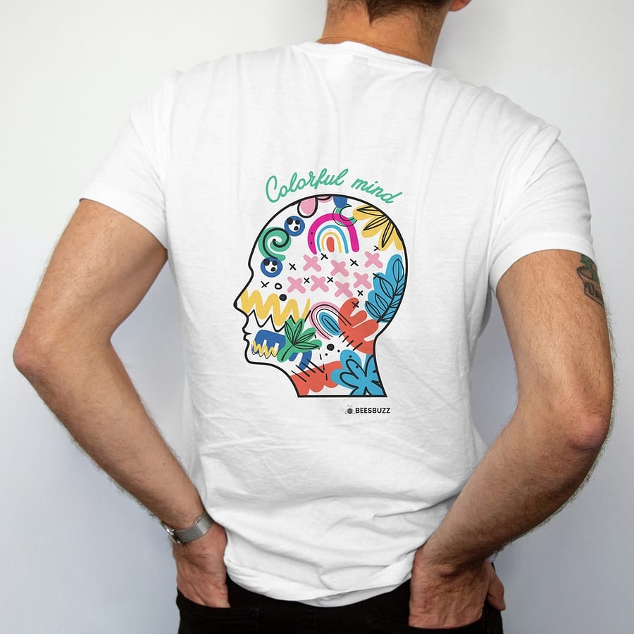Men's t-shirt "colorful head" high quality